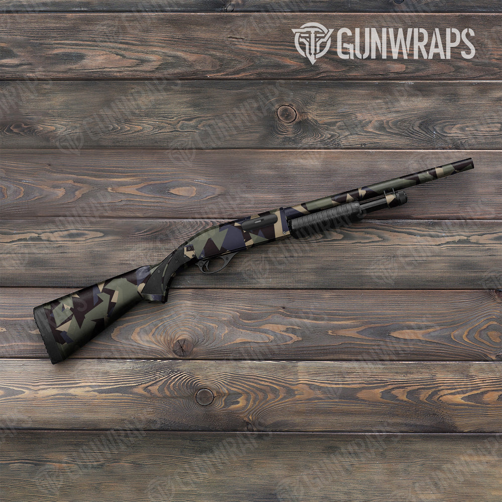 Shattered Militant Blue Camo Shotgun Gun Skin Vinyl Wrap