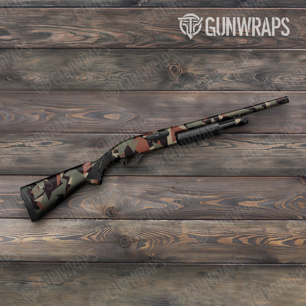 Shattered Militant Copper Camo Shotgun Gun Skin Vinyl Wrap