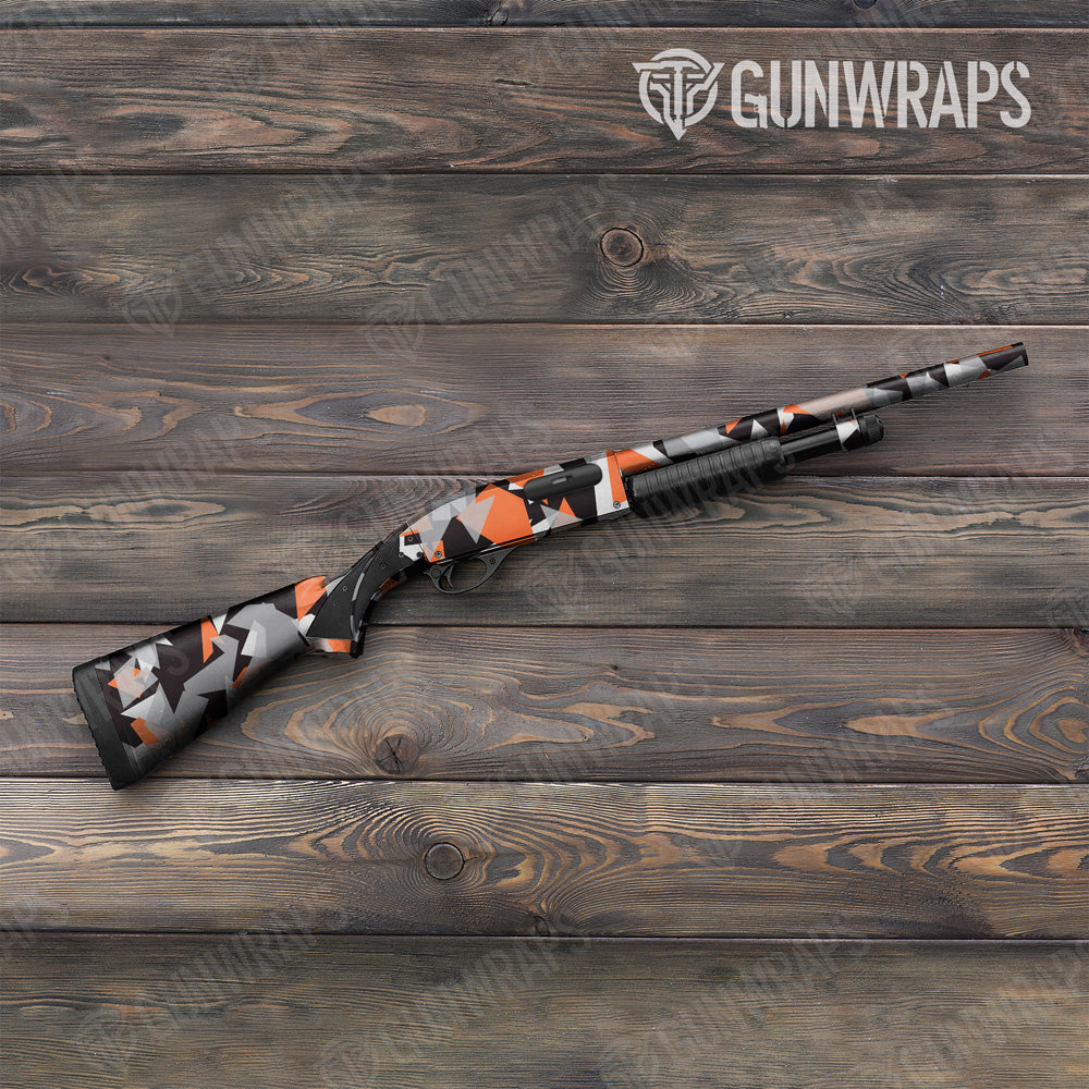 Shattered Orange Tiger Camo Shotgun Gun Skin Vinyl Wrap