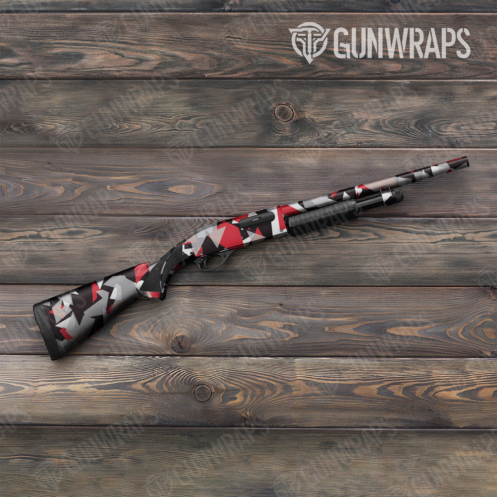 Shattered Red Tiger Camo Shotgun Gun Skin Vinyl Wrap