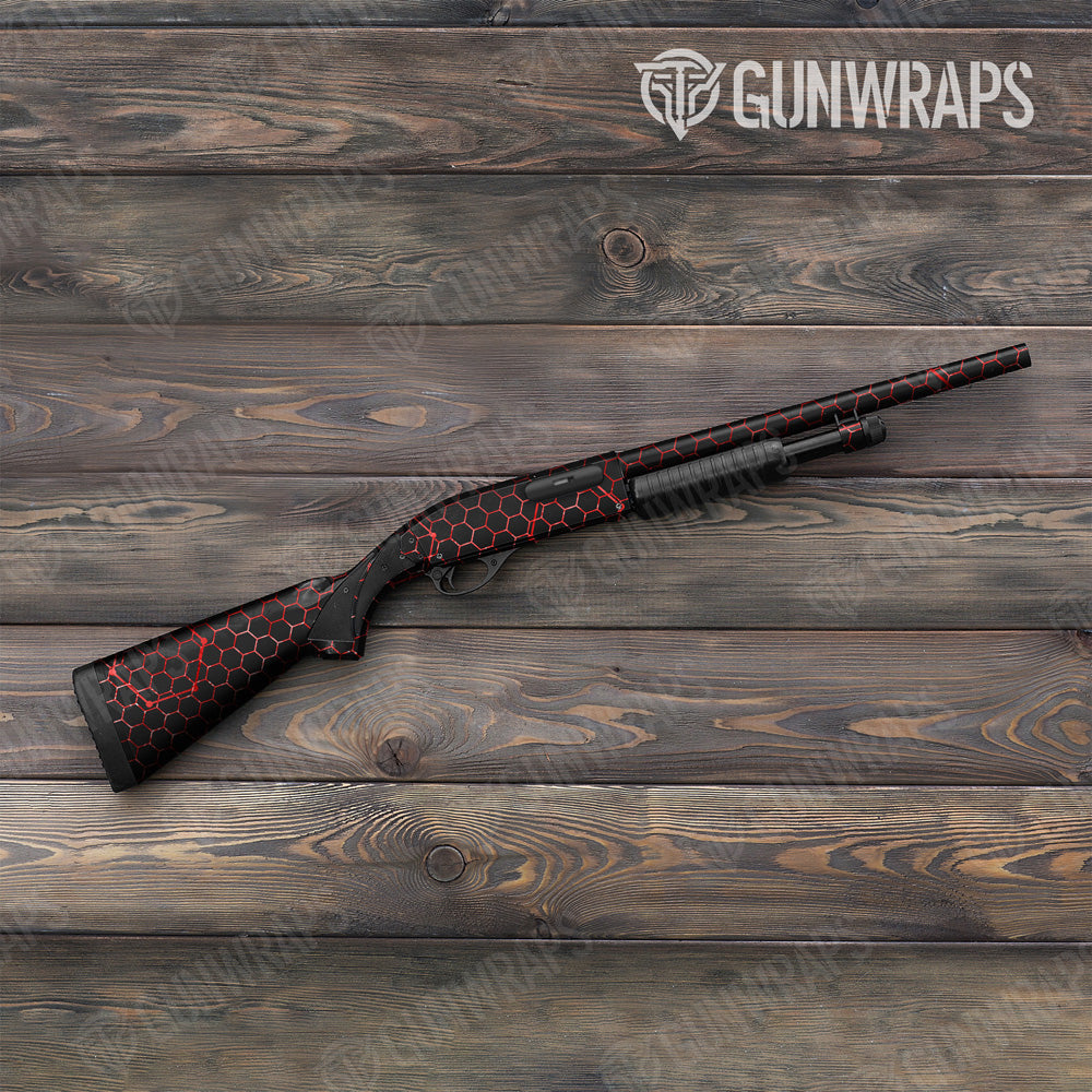 Vivid Hex Red Shotgun Gun Skin Vinyl Wrap