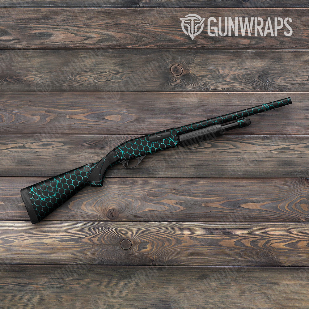 Vivid Hex Tiffany Blue Shotgun Gun Skin Vinyl Wrap