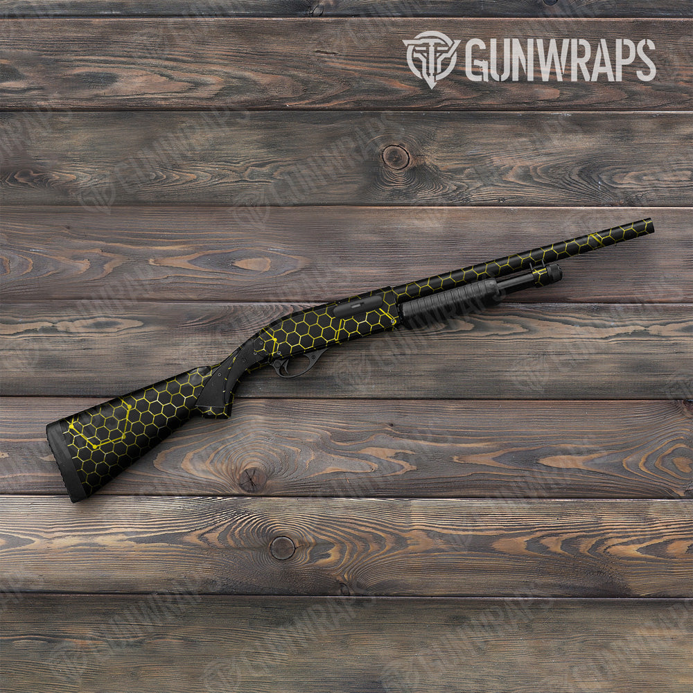 Vivid Hex Yellow Shotgun Gun Skin Vinyl Wrap