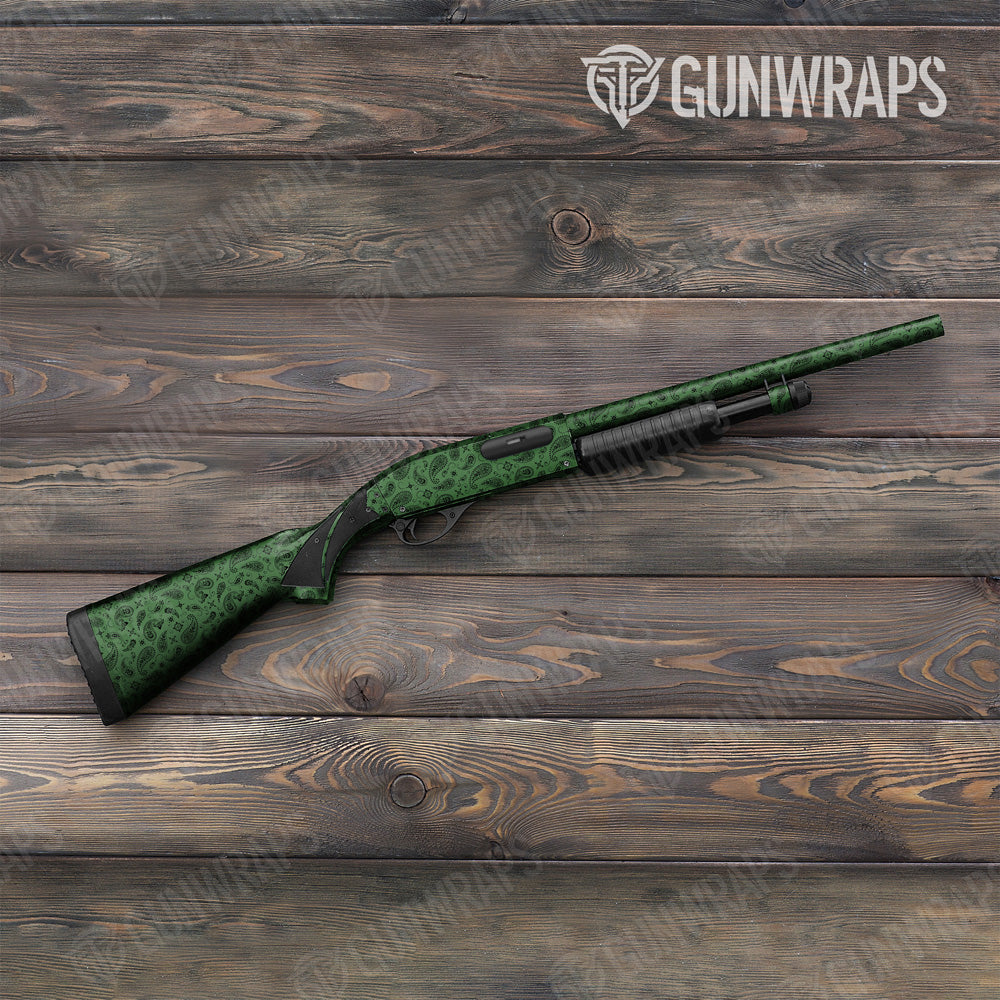 Bandana Green Black Shotgun Gun Skin Vinyl Wrap