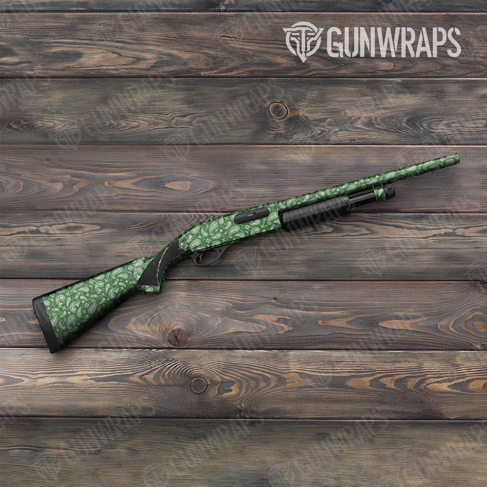 Bandana Green White Shotgun Gun Skin Vinyl Wrap