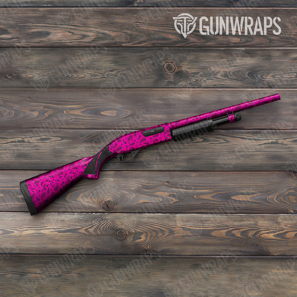 Bandana Magenta Black Shotgun Gun Skin Vinyl Wrap