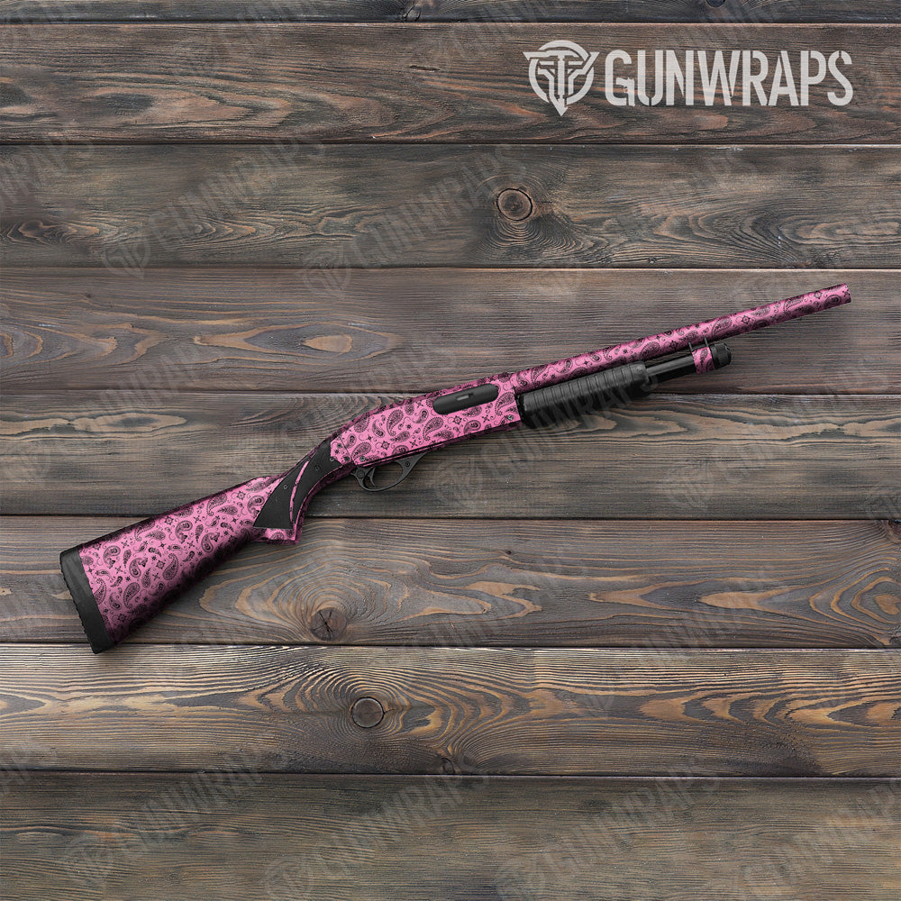 Bandana Pink Black Shotgun Gun Skin Vinyl Wrap