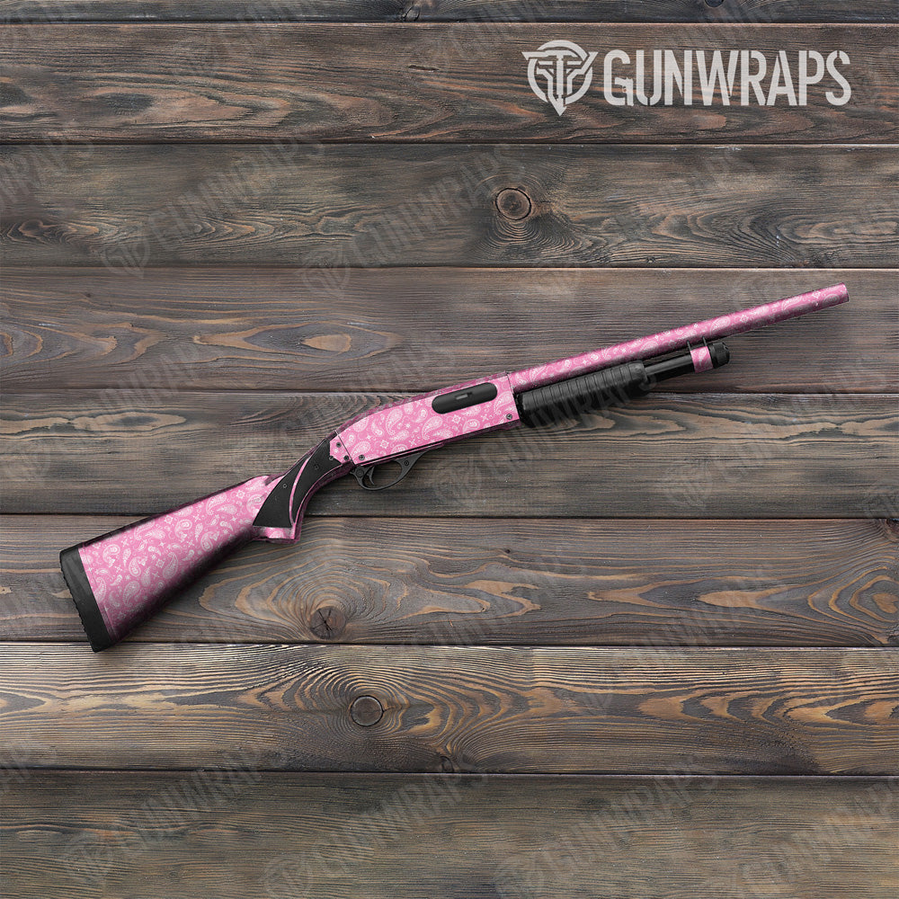 Bandana Pink White Shotgun Gun Skin Vinyl Wrap