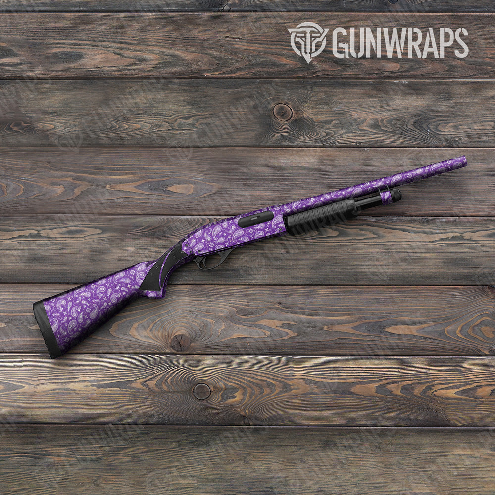 Bandana Purple White Shotgun Gun Skin Vinyl Wrap