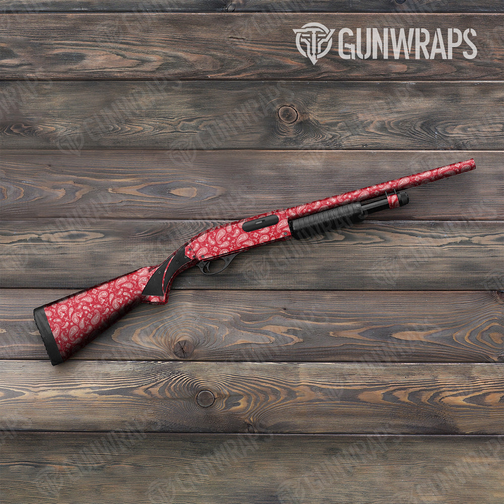 Bandana Red White Shotgun Gun Skin Vinyl Wrap