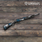 Broken Plaid Blue Camo Shotgun Gun Skin Vinyl Wrap