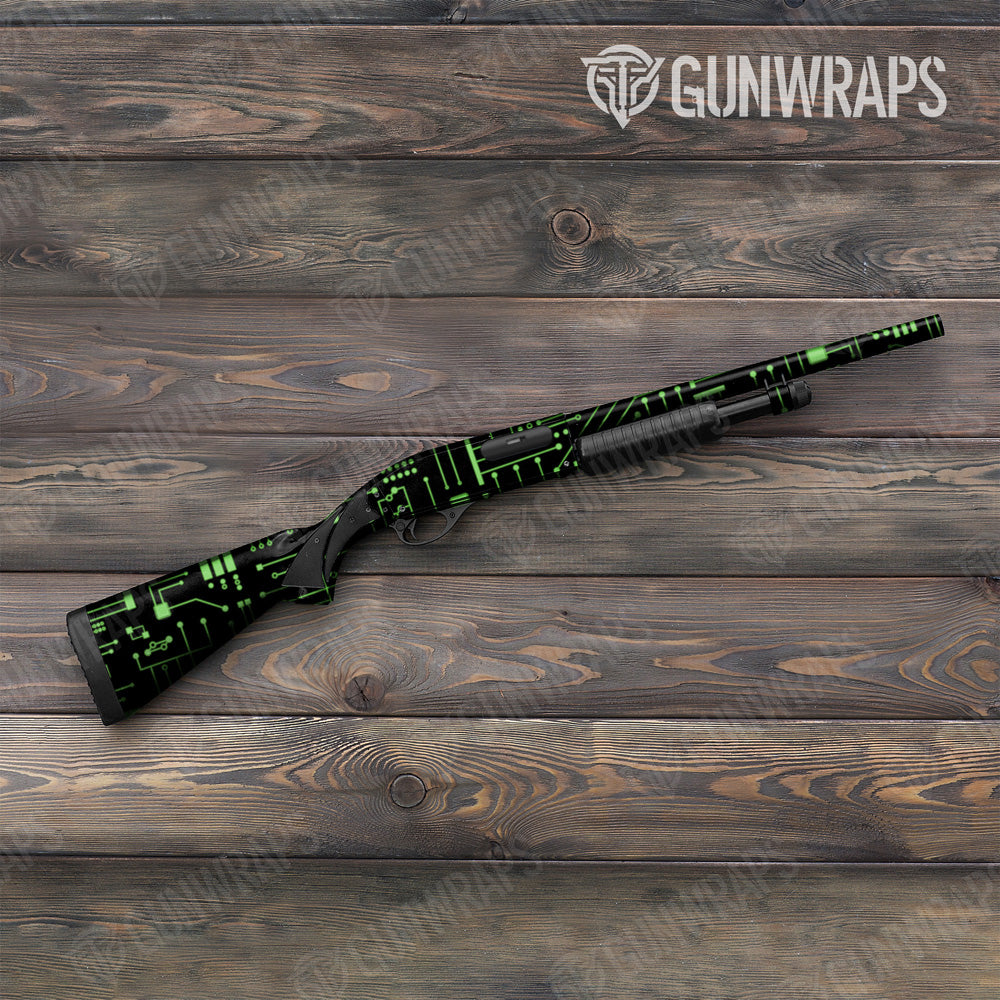 Circuit Board Green Shotgun Gun Skin Vinyl Wrap