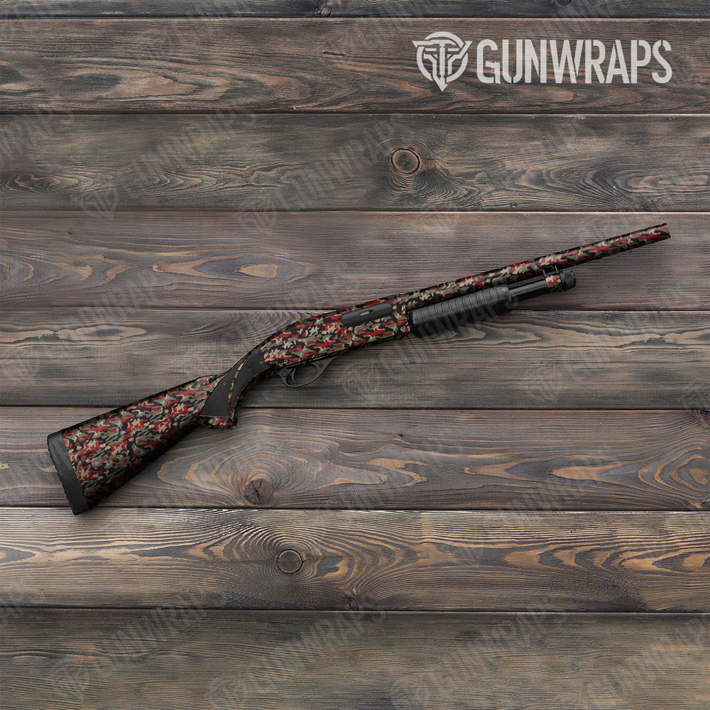 Classic Militant Red Camo Shotgun Gun Skin Vinyl Wrap