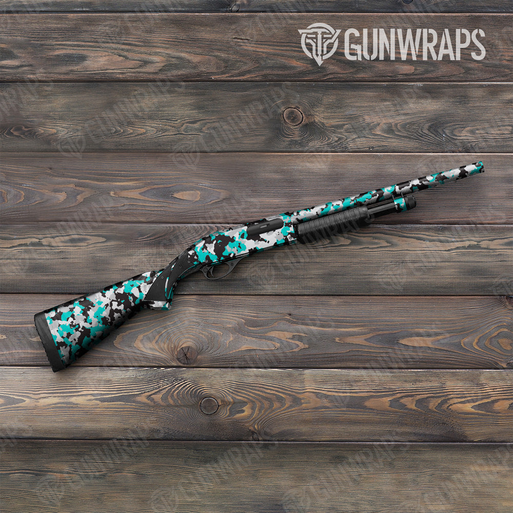 Cumulus Tiffany Blue Tiger Camo Shotgun Gun Skin Vinyl Wrap