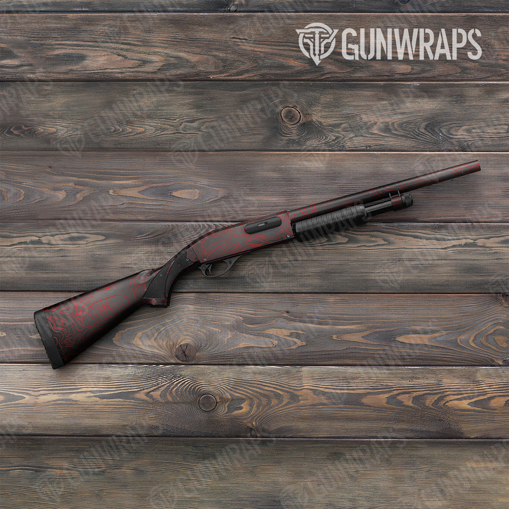 Damascus Red Shotgun Gun Skin Vinyl Wrap