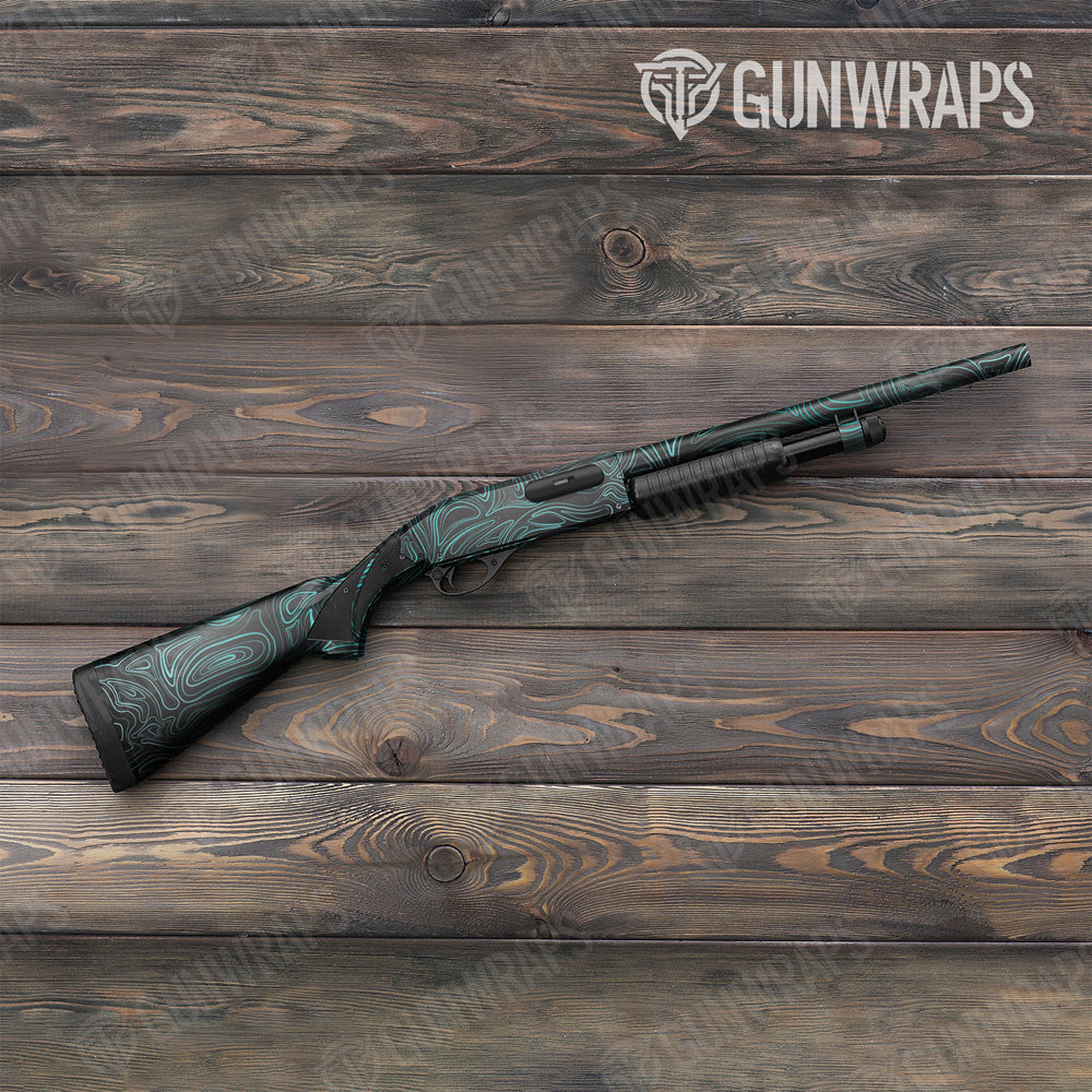 Damascus Tiffany Blue Shotgun Gun Skin Vinyl Wrap