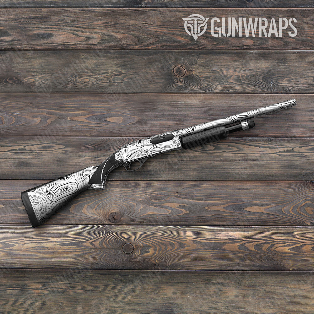 Damascus White Shotgun Gun Skin Vinyl Wrap