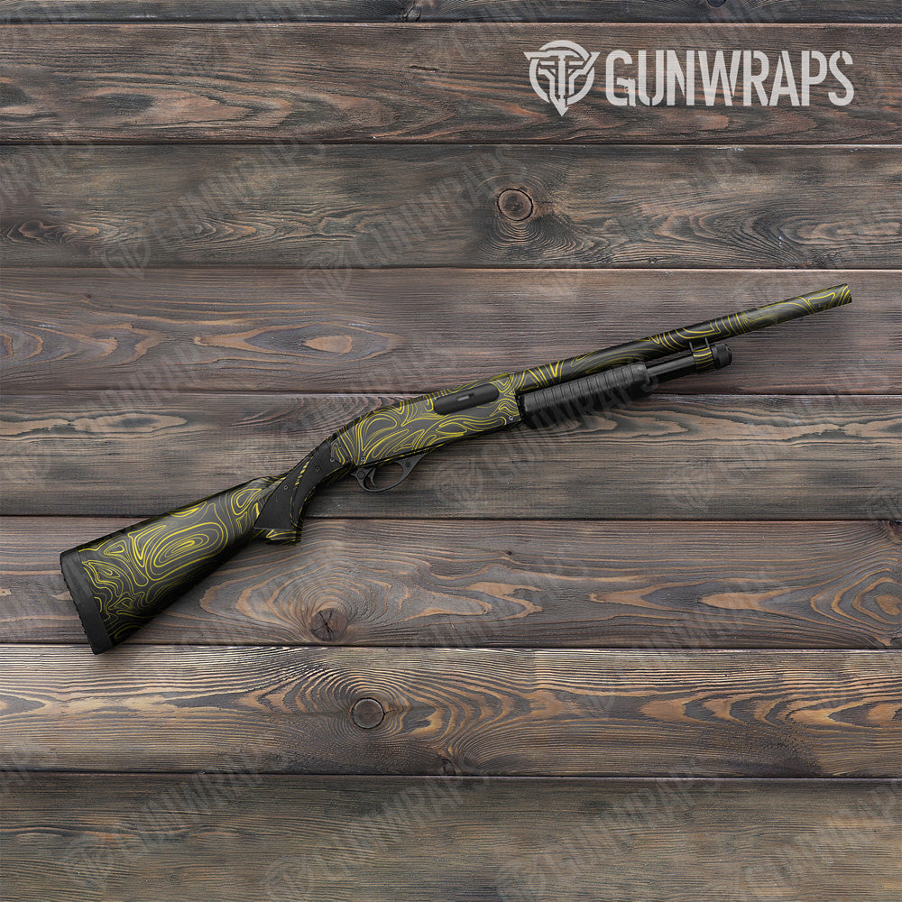 Damascus Yellow Shotgun Gun Skin Vinyl Wrap