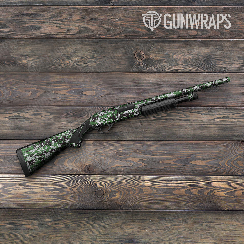 Digital Green Tiger Camo Shotgun Gun Skin Vinyl Wrap