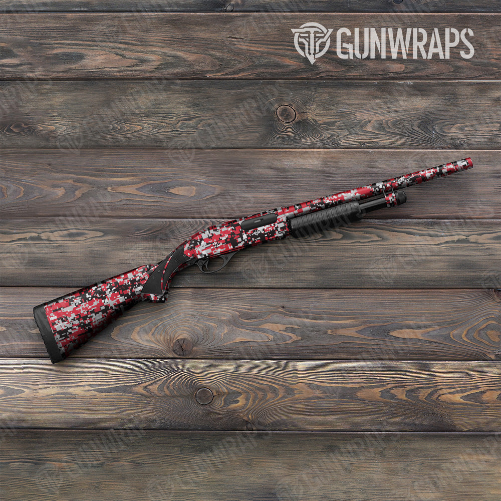 Digital Red Tiger Camo Shotgun Gun Skin Vinyl Wrap