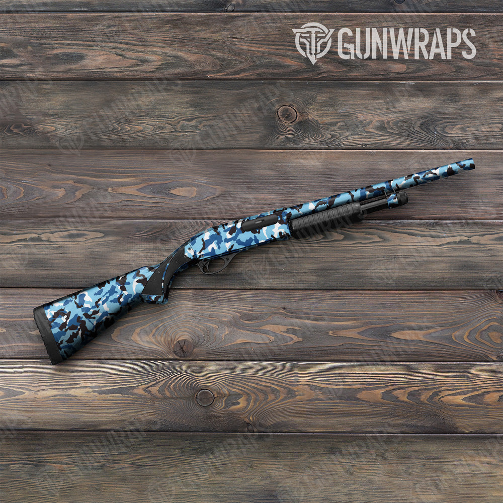 Erratic Baby Blue Camo Shotgun Gun Skin Vinyl Wrap