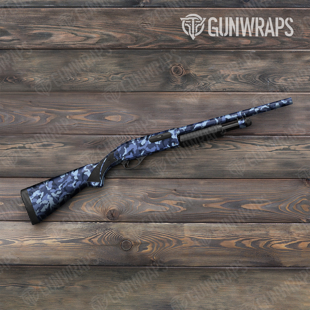 Erratic Blue Urban Night Camo Shotgun Gun Skin Vinyl Wrap