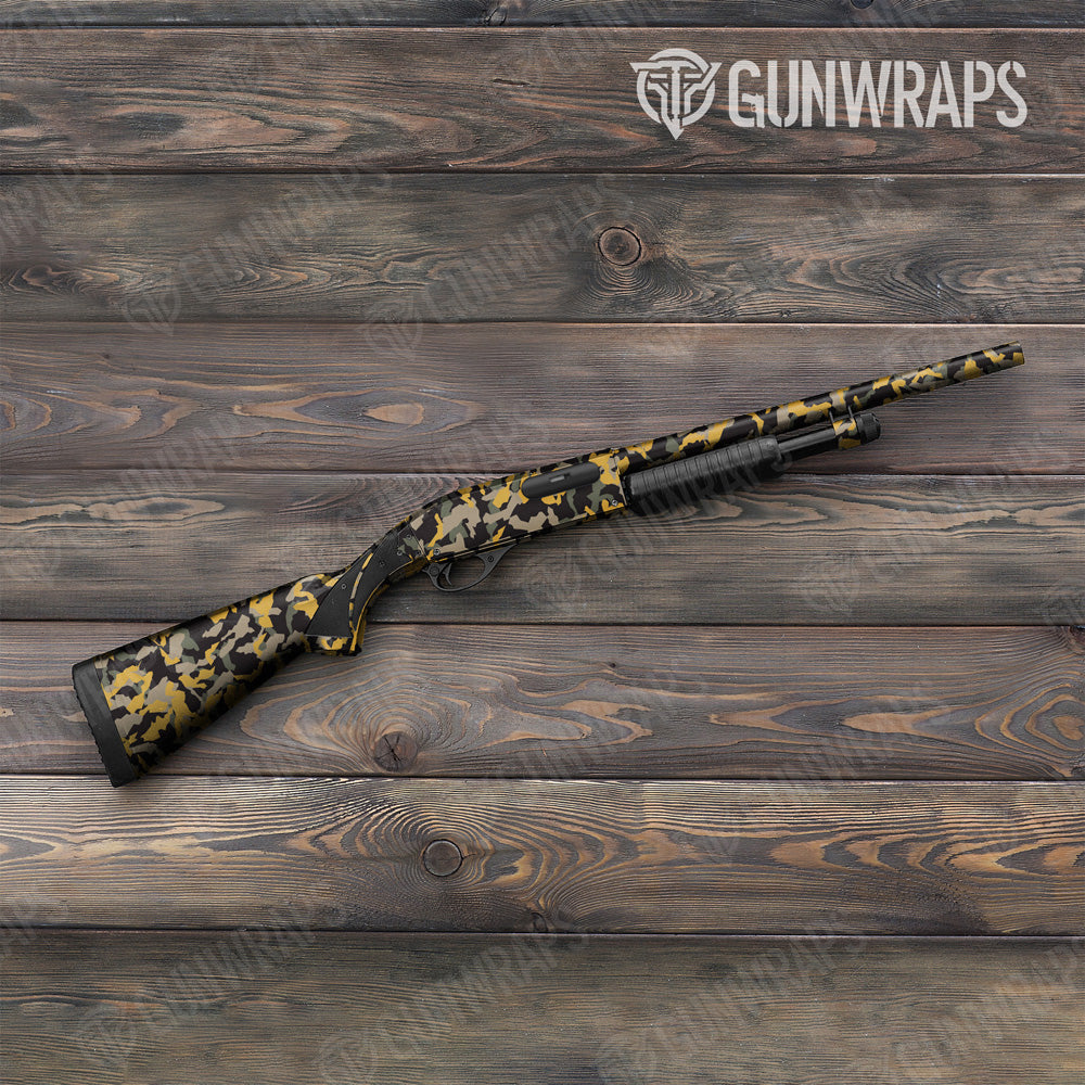 Erratic Militant Yellow Camo Shotgun Gun Skin Vinyl Wrap