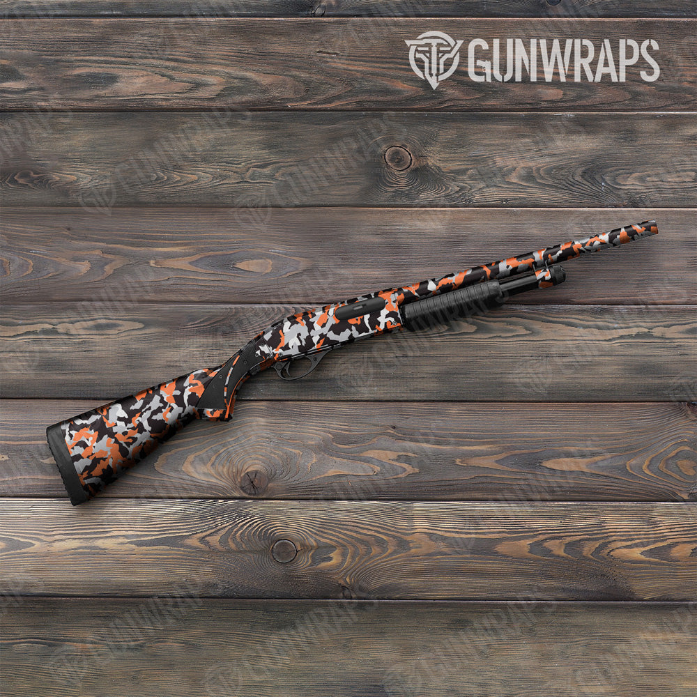 Erratic Orange Tiger Camo Shotgun Gun Skin Vinyl Wrap