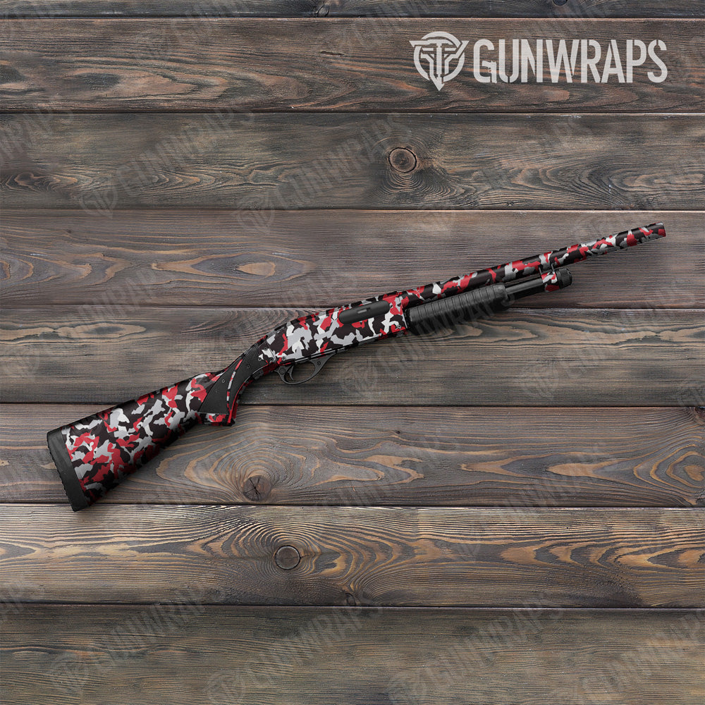 Erratic Red Tiger Camo Shotgun Gun Skin Vinyl Wrap