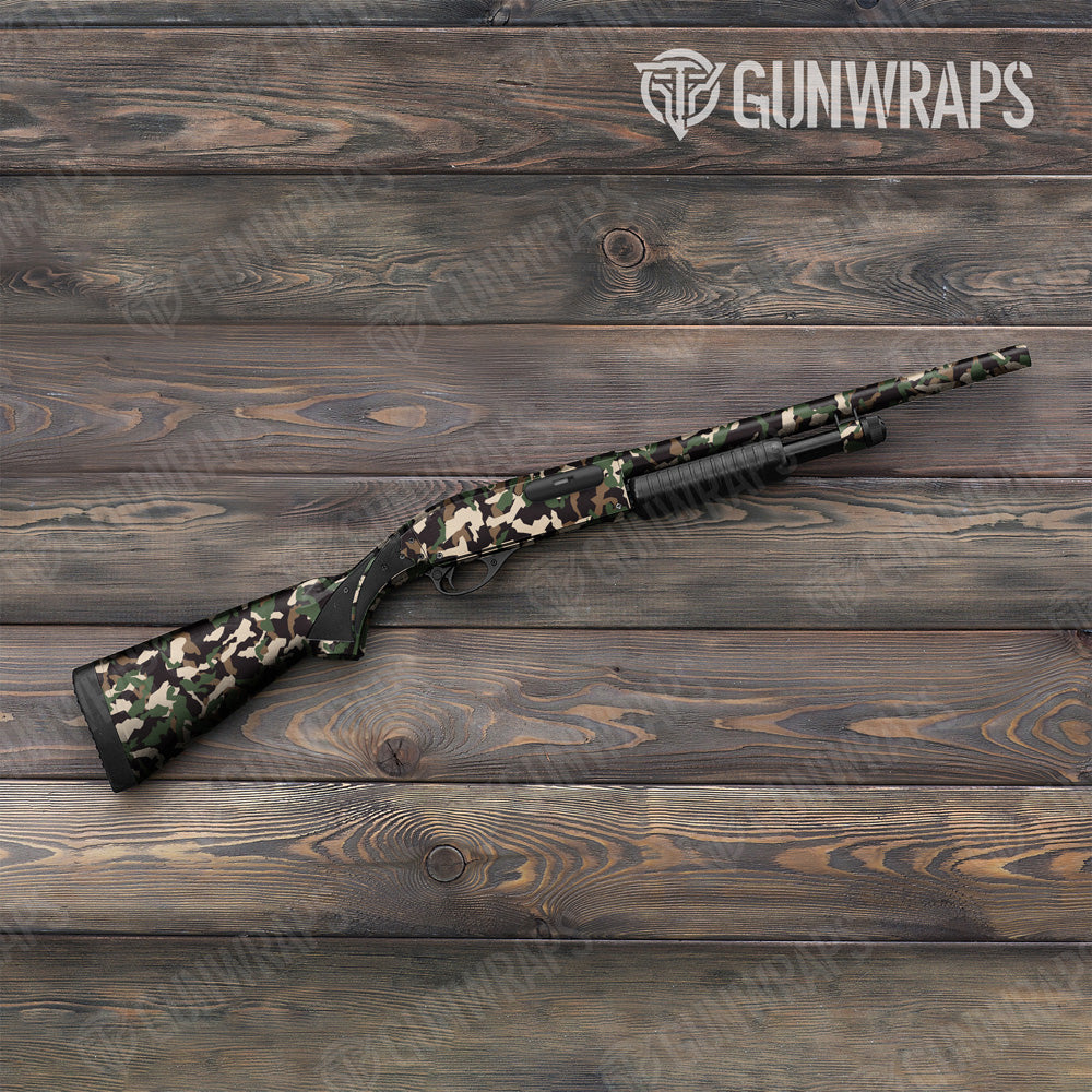 Erratic Woodland Camo Shotgun Gun Skin Vinyl Wrap