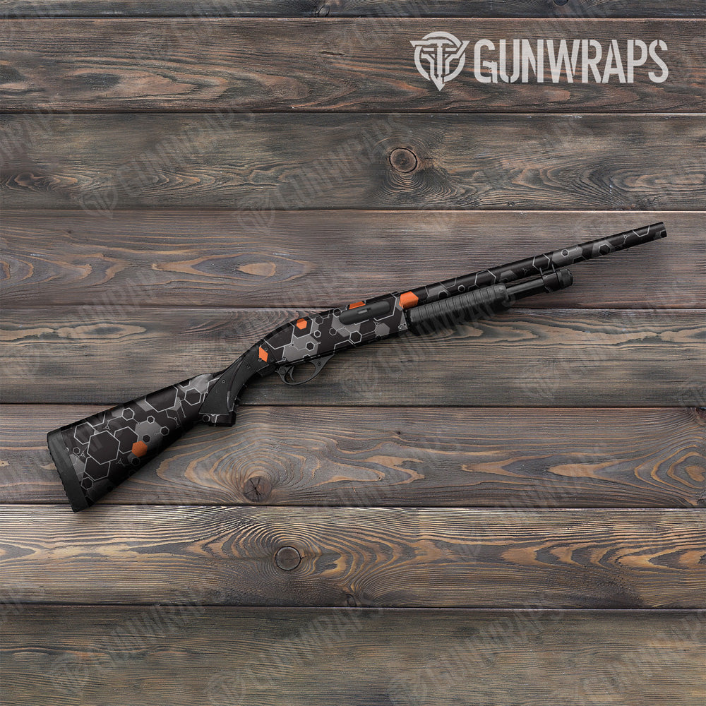 Hex DNA Orange Shotgun Gun Skin Vinyl Wrap