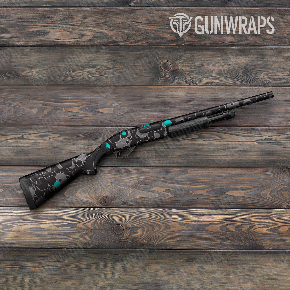 Hex DNA Tiffany Blue Shotgun Gun Skin Vinyl Wrap