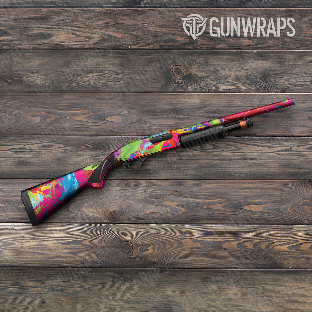 Paint Splatter Magenta Shotgun Gun Skin Vinyl Wrap