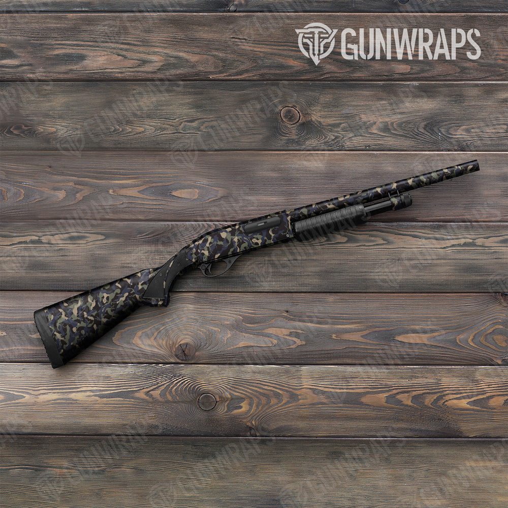 Ragged Militant Blue Camo Shotgun Gun Skin Vinyl Wrap