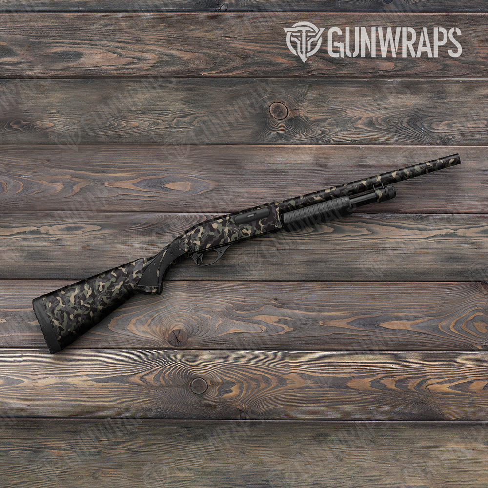 Ragged Militant Charcoal Camo Shotgun Gun Skin Vinyl Wrap