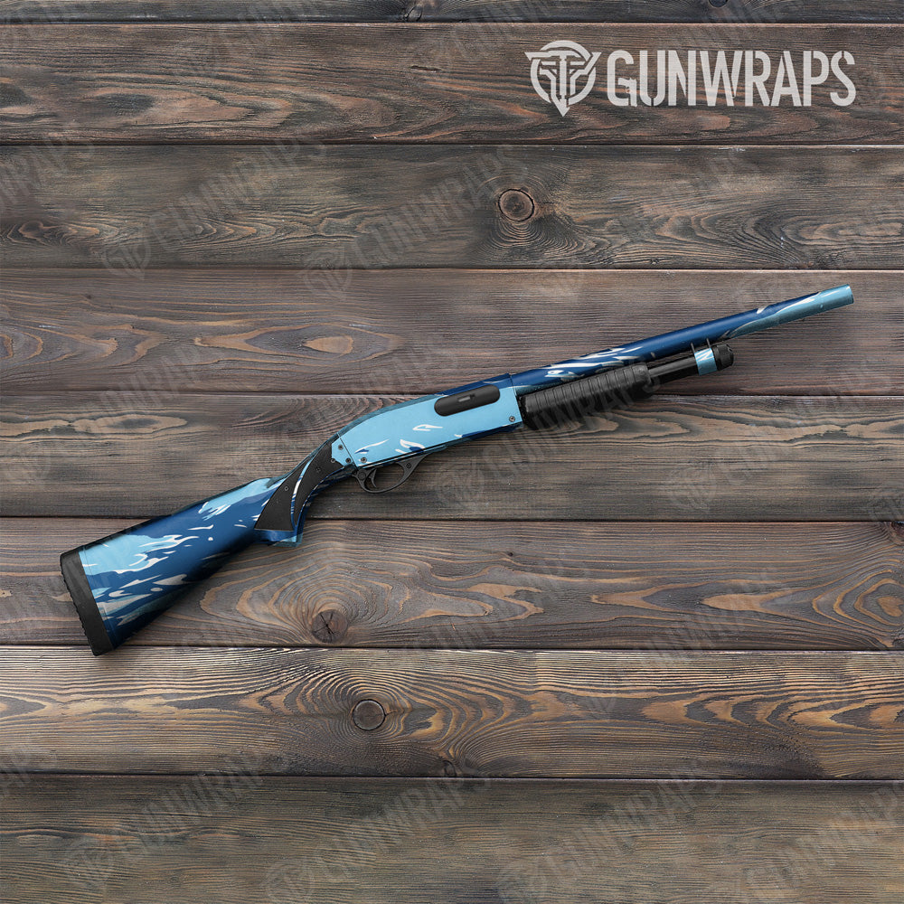 Shredded Baby Blue Camo Shotgun Gun Skin Vinyl Wrap